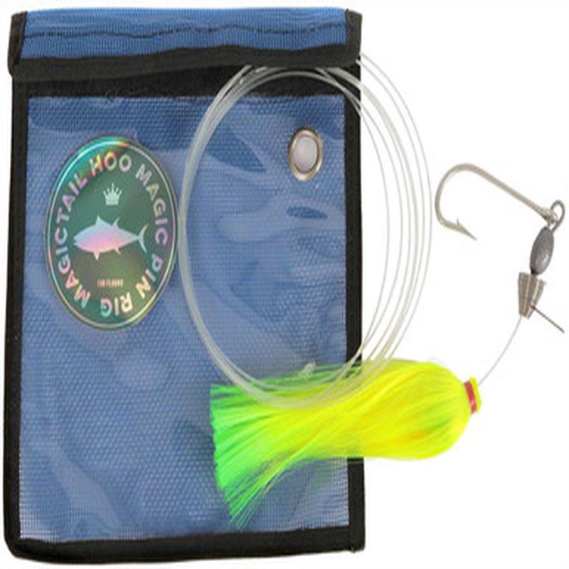 MagicTail Hoo Magic Pin Rigged Trolling Head - 2oz - Chart Green Tip
