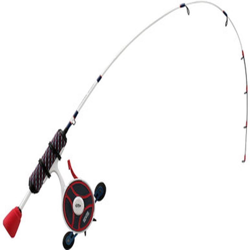 13 Fishing USAFF-LH-27L Black Betty FreeFall Ghost Patriot Edition Ice Combo