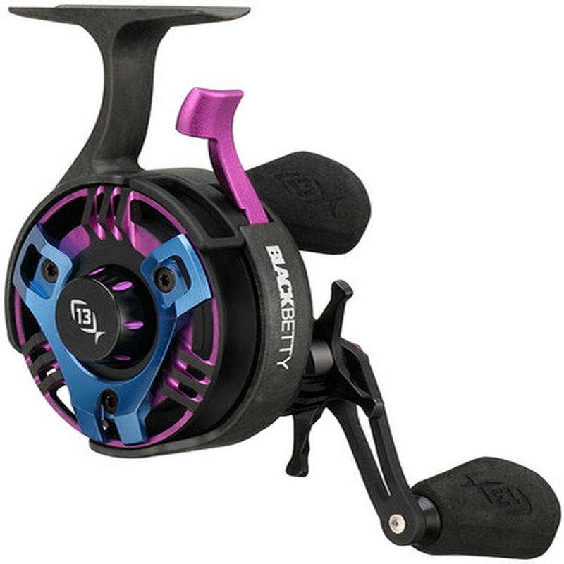 13 Fishing Black Betty FreeFall Trick Shop Edition Purple/Blue Ice Reel - Right Hand