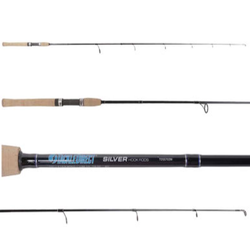 TDSS702M Silver Hook 2-Piece Spinning Rod w/ Travel Case