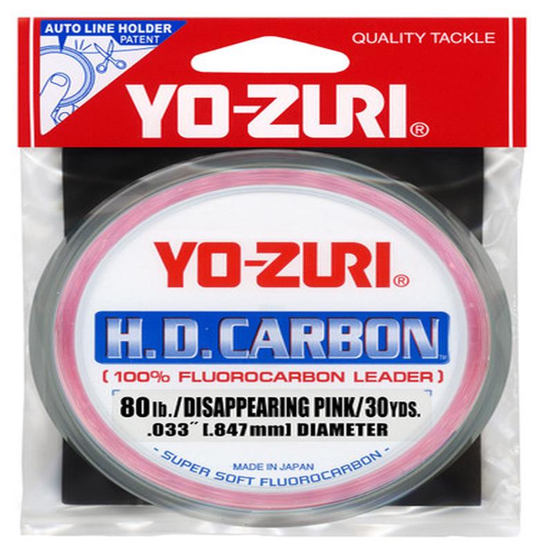Yo-Zuri HD Carbon Fluorocarbon Leader - Pink - 30yds - 80lb