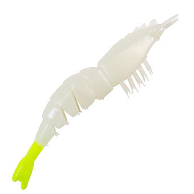 Z-Man EZ Shrimpz Unrigged Lure - 3-1/2in - Glow/Chartreuse