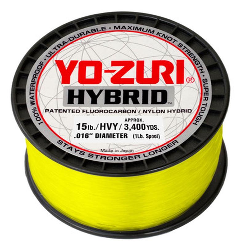 Yo-Zuri Hybrid Fluorocarbon - High Vis Yellow - 1Lb Spool - 15lb Test