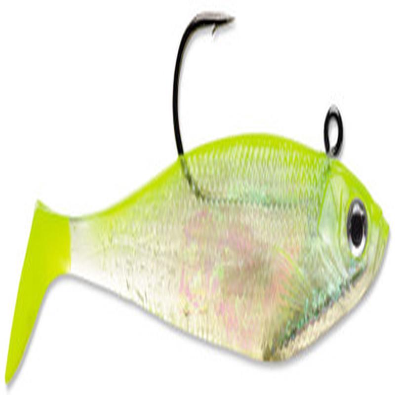 Storm WSS02 WildEye Swim Shad 2 Inch 3 Pack SHCS Shiner Chartreuse Silver